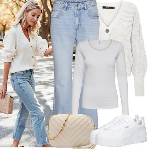 Comment poter Bleu clair Pantalon Grande Taille/T-shirt/Jean Évasé/Jeans avec Fente/Veste en Cuir pour Homme/Jeans vintage/Jean Large VERO MODA, Gris/Blanc/Crème Chemisier Grande Taille/Top Long/Longueur Classique/Chemise à Manches Longues/Chemise Longue Only avec Bleu clair Pantalon Grande Taille/T-shirt/Jean Évasé/Jeans avec Fente/Veste en Cuir pour Homme/Jeans vintage/Jean Large VERO MODA