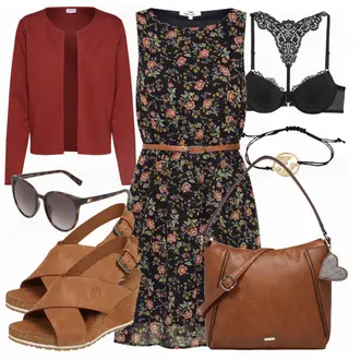 Outfit mit Braun High Heel Timberland "Timberland Sandalen"