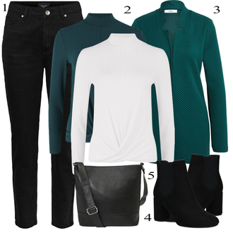 Outfit sa Crna Traper Tajice/Jeggings/Samt Hlače/Uske Hlača/Samtaste Tajice/Skinny Hlače/Hlače s Prorezom VERO MODA "Jesenski Outfit"