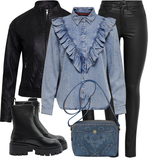 Lang Leren Jassen Motor Outfits voor Dames image