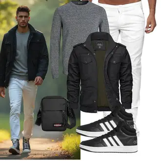 Stehkragen Outfit mit Schwarz/Dunkelgrün/Khaki/Dunkelgrau Uniformjacke/Jacke mit Seitlichem Reißverschluss/Cargojacke/Winterjacke/Herbstjacke/Militärjacke TACVASEN "Freizeit Outfit"