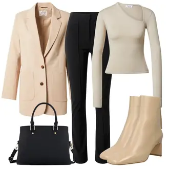 Winter Outfit mit Schwarz Bootcut Pant/Business Hose/Bügelfaltenhose/Anzughose/Flared Leggings/Schlaghose Leggings/Hose mit Schlitz/Skinny Hose/Slim Hose/Steghose/Stretchhose/Winterhose/Hose Große Größe rÆre by lorena rae "Cooles Herbst Outfit"