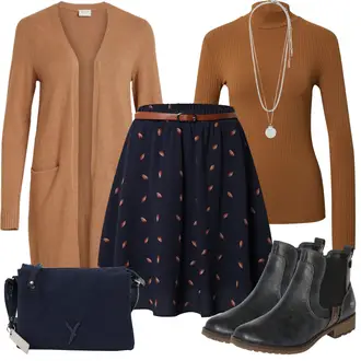 Outfit mit Dunkelblau/Rot/Lila Short Große Größe/Bluse und Tunika/90er Rock/A Linien Rock/Christlicher Rock/College Rock/Moderne Rock/Bedruckter Rock/Rock Zum Binden/Unisex Rock/Winterröcke About You "Cool für die Freizeit"