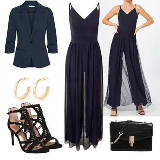 Schicke Outfits Sommer mit Dunkelblau/Hellblau/Blau Mantel/Blazerjacke/Blusenblazer/Boyfriend Blazer/Lässiger Blazer/Lederjacke/Baumwoll ­Blazer/Eleganter Blazer/Kurzblazer/Lederjacke für Männer/Bluse Große Größe Fransa "Schickes Abend Outfit"