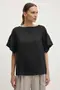 Női Fekete Short sleeves Vászon Blúzok image