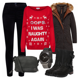 Outfit mit Blau Stiefel UGG "Naughty"