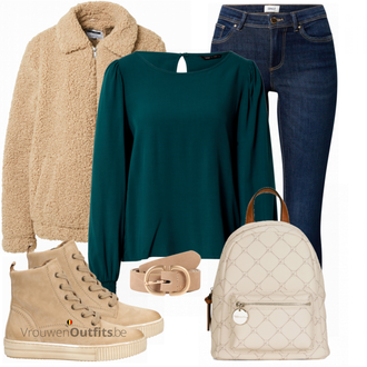 Outfit met beige Sneaker Gabor "Perfect voor de herfst"