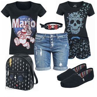 Outfit mit Blau T Shirt Super Mario "Outfit für die Freizeit"