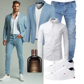 Classic Outfit mit Türkis/Hellblau Unkategorisiert COOFANDY "Business Outfit"Look: Classic, Empire, Moderne, Büro, Casual, Business, Schick, Schön, Sportlich, Elegant