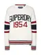 Superdry Pullover SUPERDRY INTARSIA SLOUCH KNIT blau / rot / weiß