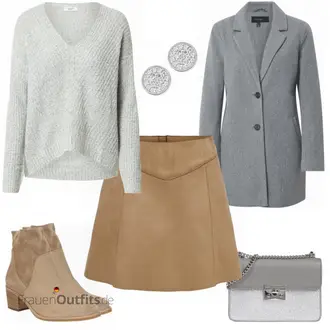 Outfit mit Braun Leder Stiefelette/Klassische Stiefelette Paul Green "Schicker Freizeitlook"