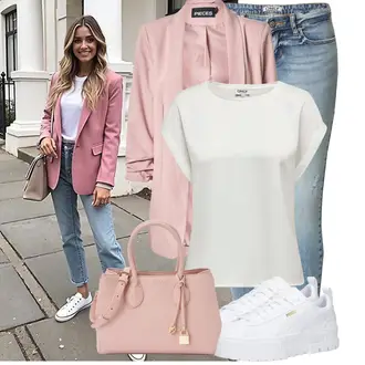 Knielang Outfit mit Grau/Weiß Sneaker Low/Plateau-Sneaker Puma "Stylische Kombination für den Frühling"