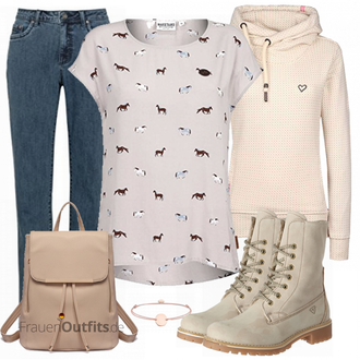 Retro Outfit mit Blau/Hellblau Schlupfjeans/Girlfriend Jeans/Leder Schuhe/Mom Jean/Dad Jeans/Slim Fit Jeans/Vintage Jeans/Winterjacke/High Waist Jeans/Regular-Fit Jeans/Sportschuhe/Straight Leg Jean/Jeans mit Schlitz Million X "Naketano Shirt"Look: Classic, Schlichte, Vintage, Premium, 50er Jahre, Retro, Elegant