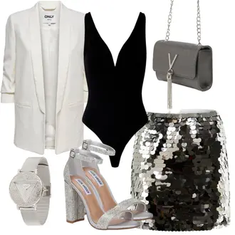 High Heels Outfit mit Silber/Rosa Sandalette/Sandalen Mit Glitzer/Sandalen Mit Blockabsatz/Schuh Hochzeit/Sandalen Mit Absatz Steve Madden "Mega schönes Outfit"