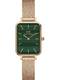 Daniel Wellington Analogové hodinky 'Quadro Pressed Melrose RG Green'  růžově zlatá / jedle / trávově zelená
