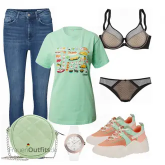 Outfit mit Grau Sneaker Steve Madden "Outfit in sommerlichen Farben"