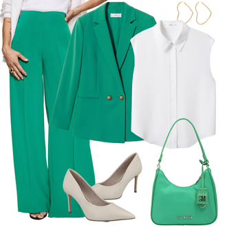 Kurz/Mini Outfit mit Grün Schultertasche/Schultertasche/Accessoire Steve Madden "Elegantes Business Outfit"