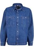 Női Kék gomb le Blúzok Nagy Méretek Denim/Farmer image