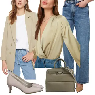 Outfity na podzim s Baggy Džíny/Dad Džíny/Džíny Culottes/Džíny Volného Střihu/Džíny Regular Fit/Formální Košile/Vintage džíny/Džín s Širokou Nohavicí Only "Elegantní podzimní outfit"