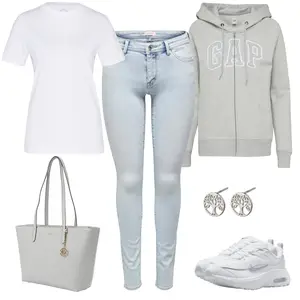 Grauer Sportlook