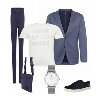 Outfit mit Blau Sneaker Timberland "Klassisches Outfit"