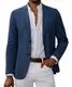 GRACE KARIN Männer Casual Revers Anzugjacke Fashion Regular Fit Blazer mit 2 Knöpfe Königsblau M