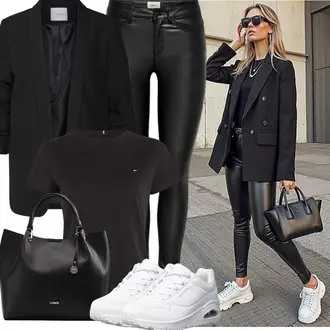 Business Outfits Sportlich mit Grau Skechers "Perfektes Büro Outfit"Look: Stil, Casual, Unisex, Reggaeton, Elegant, Trendige, Sportlich, Skater