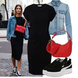 Černé Šaty s Výstřihem na Ramena Outfity image