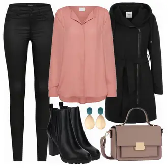 Outfit mit Schwarz Kleid/Tasche/Gürtel/Jeans SOAKED IN LUXURY "niceLook"