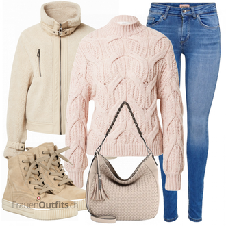 Outfit mit Beige Stiefel Gabor "Herbstlicher Look"