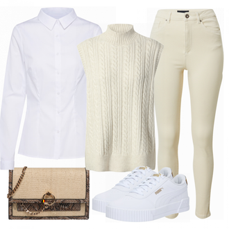Outfit met wit Sneaker Puma "Elegante herfstoutfit"
