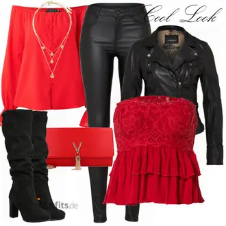 Outfit mit Schwarz/Dunkelbraun/Grau/Dunkelgrün Mantel/Bikerjacke/KunstLederjacke/Lederjacke/Motorradjacke/Vintage Lederjacke Oakwood "Elegantes Herbst Outfit"