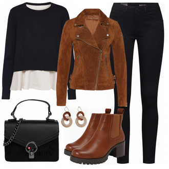 Outfit mit Rot Lederjacke Freaky Nation "AboutYou"
