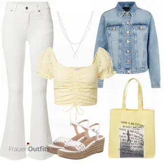 Outfit mit Grün Sandalen UNISA "Boho Alltagslook"