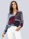 Bluse Alba Moda marineblau/wei/rot