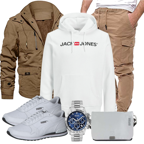 Grün Jacke Winter Parka MAGCOMSEN kombinieren