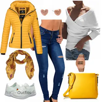 Ultra Flex Outfit mit Grau Skechers "Gelber Alltagslook"