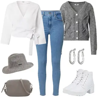 90er Outfit mit Blau/Hellblau Jeans Leggings/Jeggings/Skinny Hose/High Waist Jeans/Push up Jeans/Lederjacke/Jeans mit Schlitz/Leder Schuhe levi's ® "Stylisher Freizeitlook"Look: Uni, 90er, Coole, Schön