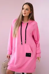 Kesi Woski Hooded dress buttery fabric pink