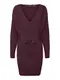 VERO MODA Damen Vmhollyrem V-neck Dress Ga Noos Kleid, Winetasting, S EU
