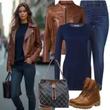 Kožne jakne za toplinu outfiti image