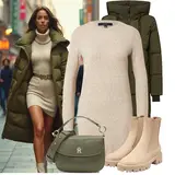Outfits mit langen Strickkleidern image