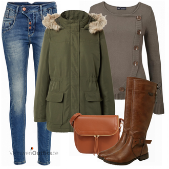 Outfit met blauw Gang "Wintere vrijetijdskleding"