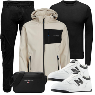 Outfit mit Schwarz Rollkragenshirt/Langarm-Shirt/Strick Top Only & Sons "Alltags Outfit"