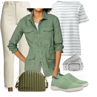 Outfit mit Grau Sneaker Josef Seibel "Frühlingsoutfit"