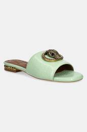 Usnjeni natikai Chelsea Flat Sandal enski, zelena barva, 3416273719