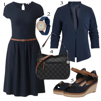 Svatovski gost Outfit sa TamnoPlava/Plava Haljina Veći Broj About You "Tvoj otmjeni outfit"