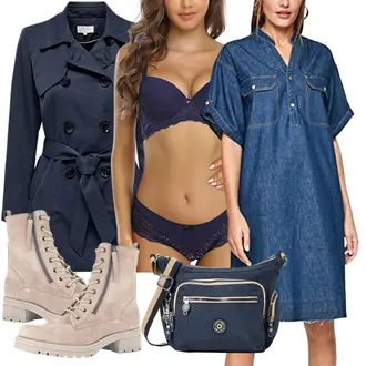 Lack Outfit mit Beige/Braun/Lila Stiefel Biker Boot/SchnürStiefelette/SpringerStiefel Gabor "Modischer Look mit Jenaskleid"Look: Indoor, Trendige, Schick, Bundeswehr, Schön, Sportlich, Italienische, Outdoor, Militär, Egirl, Unisex, Premium, Workwear, Lack