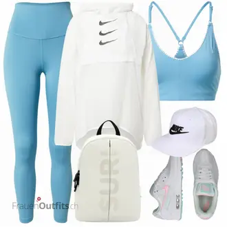 Sport Outfits mit Blau Bh Nike, Blau/Grau Strumpfhose Nike "Sport Outfit"
