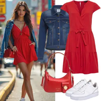 Outfity pro léto s Šedá/Bílá Teniska na platformě/Nízká Teniska Puma "Jarní outfit"